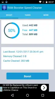 RAM Booster Speed Cleaner screenshot 1