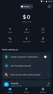 Tonkeeper screenshot 1