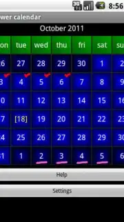 Flower calendar (free) screenshot 1