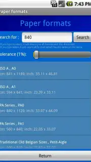 Paper Formats screenshot 2
