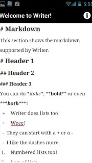 Writer screenshot 2