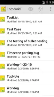 Tomdroid screenshot 8