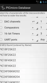 PICmicro Database screenshot 1