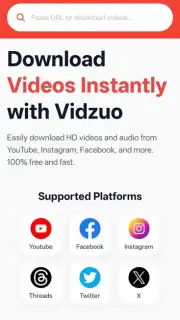 Download Videos from All Social Media - Vidzuo screenshot 1
