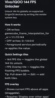 Vivo/IQOO Fps unlocker screenshot 2