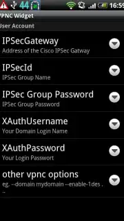 VPNC Widget screenshot 1