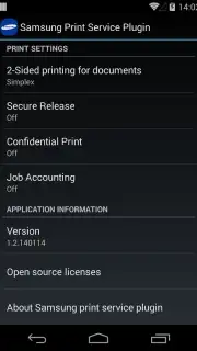 Samsung Print Service Plugin screenshot 1