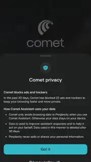Comet Browser screenshot 8